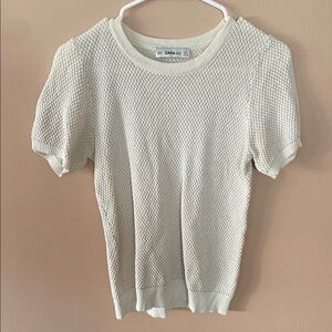 Zara Cream Textured Women's Top